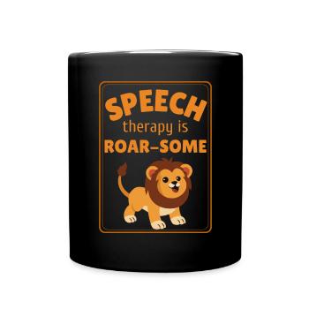 Logopädischer Pathologe SLP Lion - Tasse einfarbig - Schwarz - Vorne