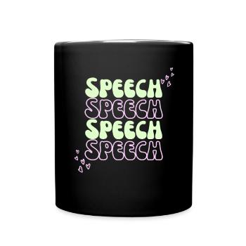 Speech Therapy Speech Language Pathology SLP - Full Colour Mug - black - Front