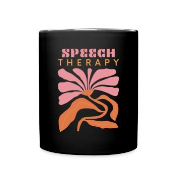 Speech Therapy Flower - Full Colour Mug - black - Front