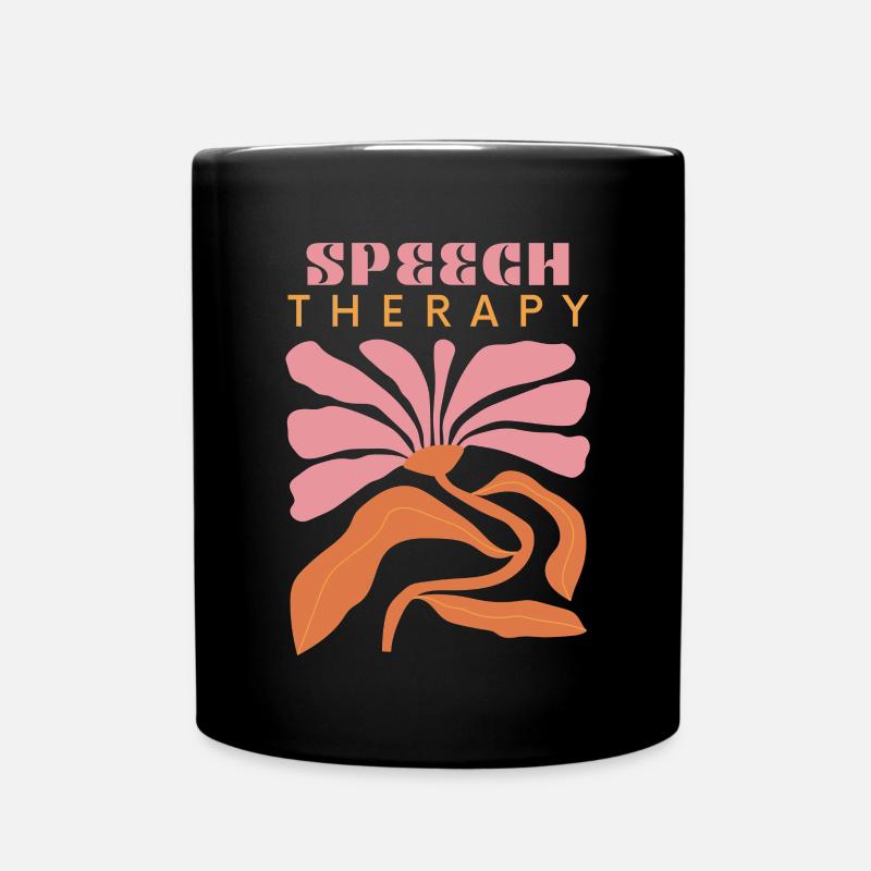 Logopädische Blume - Tasse einfarbig - Schwarz