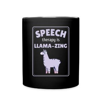 Speech Therapy Is Llamazing SLP - Full Colour Mug - black - Front