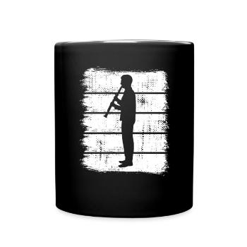 Lustiger Klarinettist - Tasse einfarbig - Schwarz - Vorne