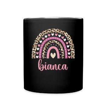 Bianca Regenbogen Name Geburtstag Bianca - Tasse einfarbig - Schwarz - Vorne