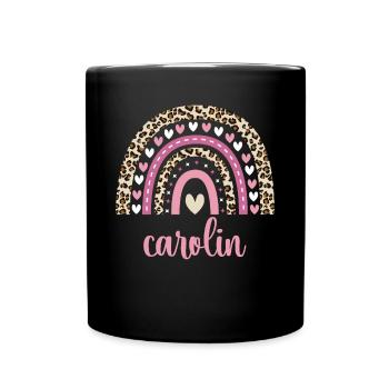 Carolin Regenbogen Name Geburtstag Carolin - Tasse einfarbig - Schwarz - Vorne
