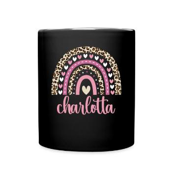 Charlotta Regenbogen Name Geburtstag Charlotta - Tasse einfarbig - Schwarz - Vorne