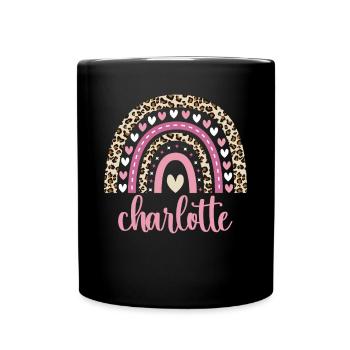 Charlotte Regenbogen Name Geburtstag Charlotte - Tasse einfarbig - Schwarz - Vorne