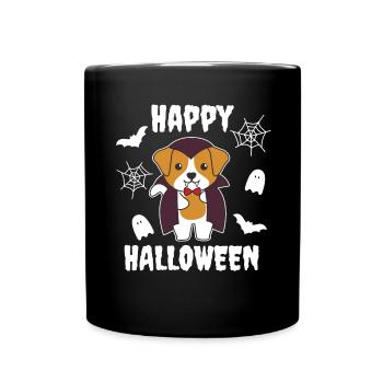 Jack Russell Happy Halloween Cute Vampire Costume - Full Colour Mug - black - Front