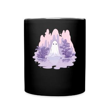 Halloween Groovy Ghost Hippie Slime Vintage - Full Colour Mug - black - Front