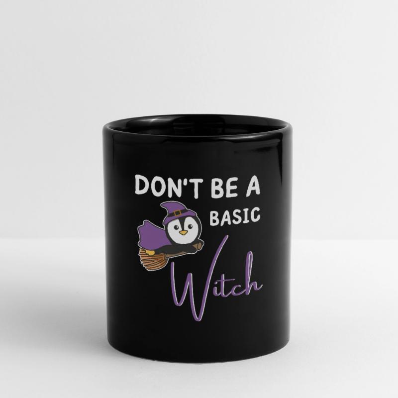 Penguin Halloween Witches don't be a basic witch Full Colour Mug