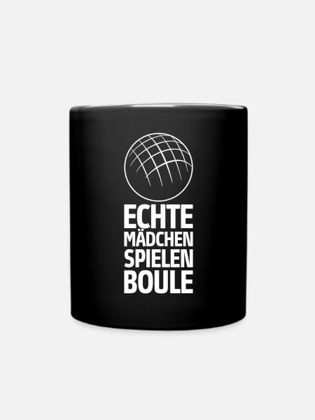 Echte Mädchen spielen Boule Bouler Boccia Spiel - Tasse einfarbig - Schwarz