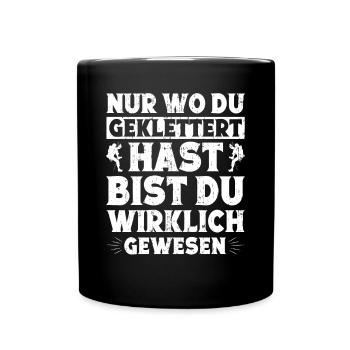 Boulderer Kletterhalle Bouldern Klettern Kletterer - Tasse einfarbig - Schwarz - Vorne