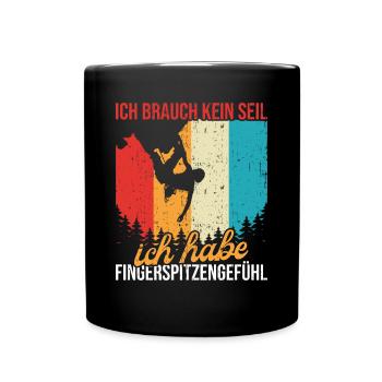 Freeclimbing Kletterer Bouldern Klettern - Tasse einfarbig - Schwarz - Vorne