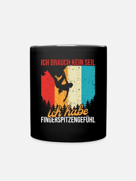 Freeclimbing Kletterer Bouldern Klettern - Tasse einfarbig - Schwarz