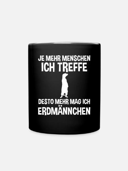 Erdmännchen - Tasse einfarbig - Schwarz