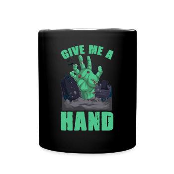 Give me a Hand chilling Halloween - Tasse einfarbig - Schwarz - Vorne