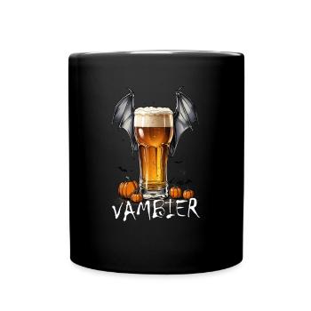 Beer glass with bat wings - horror and enjoyment - Full Colour Mug - black - Front