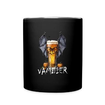 Beer glass with bat wings - horror and enjoyment - Full Colour Mug - black - Front