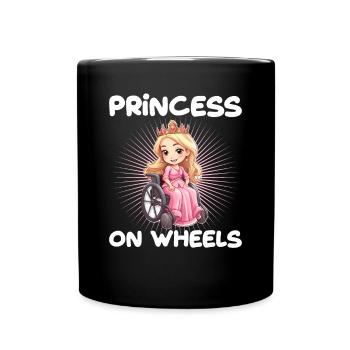 Princess on wheels - Tasse einfarbig - Schwarz - Vorne