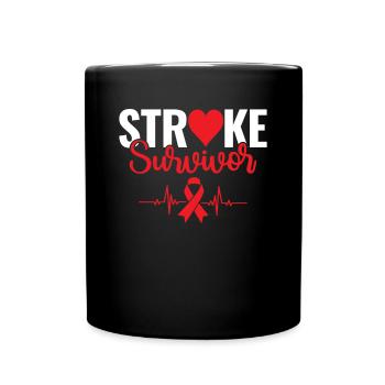 Stroke Survivor - Schlaganfall Überlebender - Full Colour Mug - black - Front