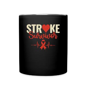 Stroke Survivor - Schlaganfall Überlebender - Tasse einfarbig - Schwarz - Vorne