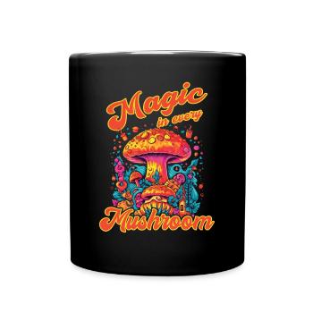 Magic Mushroom Psychedelic Art - Full Colour Mug - black - Front
