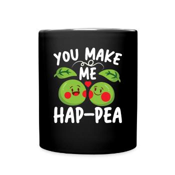 You Make Me Hap-pea - Tasse einfarbig - Schwarz - Vorne