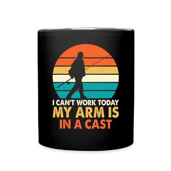 Angeln Angler Fischen - Tasse einfarbig - Schwarz - Vorne
