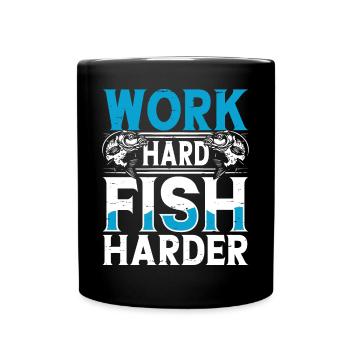 Angeln Angler Fischen - Tasse einfarbig - Schwarz - Vorne