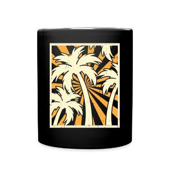 Palmen Retro Vintage - Tasse einfarbig - Schwarz - Vorne