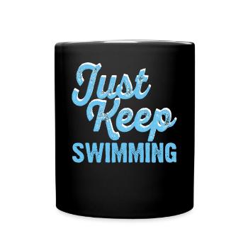 Flotteur de natation - Mug uni - noir - Devant