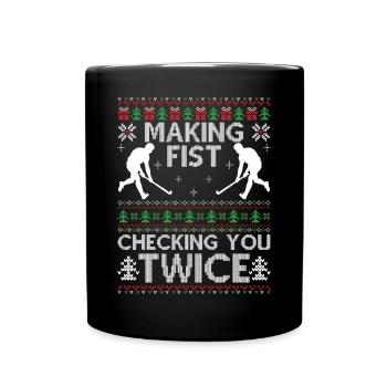 Hockey Moche Noël - Mug uni - noir - Devant
