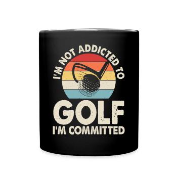 Golf Golfer - Tasse einfarbig - Schwarz - Vorne