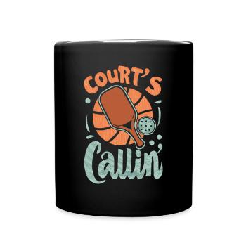 Court's Callin' Pickleball Retro - Tasse einfarbig - Schwarz - Vorne