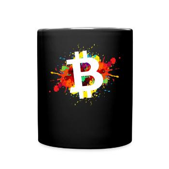 Bitcoin Crypto Cryptocurrency - Full Colour Mug - black - Front