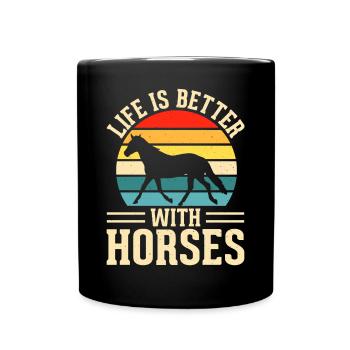Horses - Full Colour Mug - black - Front