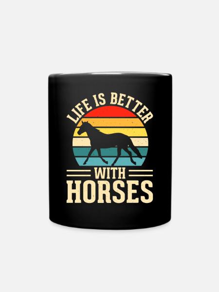 Chevaux - Mug uni - noir