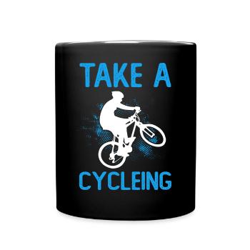 Fahrrad Radfahren - Tasse einfarbig - Schwarz - Vorne
