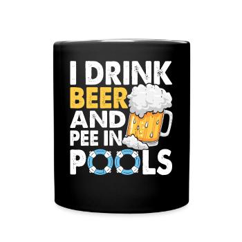Swimming Float Beer Pool - Full Colour Mug - black - Front