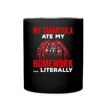 Tarantula ate my homework pet - Full Colour Mug - black - Front