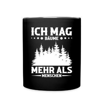 Waldliebhaber Förster Waldspaziergang Natur Baum - Tasse einfarbig - Schwarz - Vorne