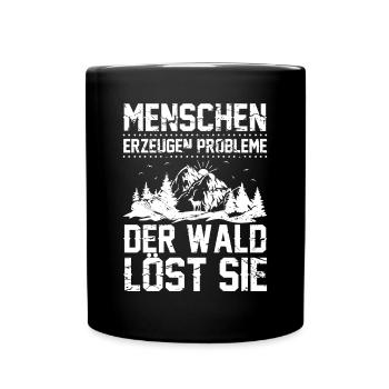 Naturliebhaber Waldspaziergang Outdoor Natur Baum - Tasse einfarbig - Schwarz - Vorne