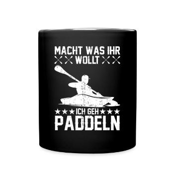 Kajakfahren See Fluss Kajakfahrer Paddeln Paddler - Tasse einfarbig - Schwarz - Vorne