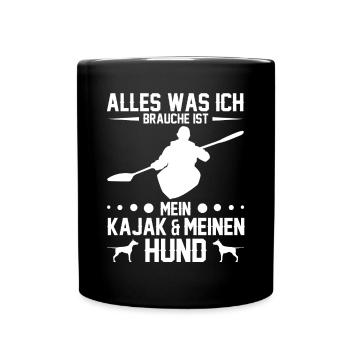 Kajak Kajakfahren Paddeln Paddler Kajakfahrer - Tasse einfarbig - Schwarz - Vorne
