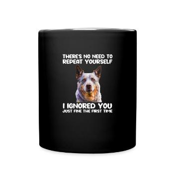 Australian Cattle Dog Hund Hunde Geschenk - Tasse einfarbig - Schwarz - Vorne