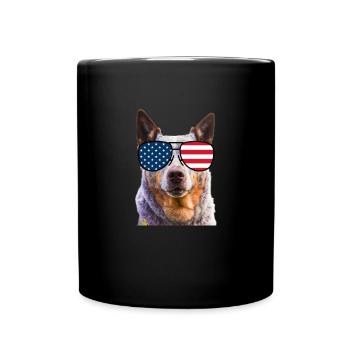 Australian Cattle Dog USA Amerika Hunde Geschenk - Tasse einfarbig - Schwarz - Vorne
