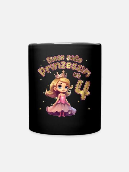 Diese kleine Prinzessin ist 4 - 4. Geburtstag - Tasse einfarbig - Schwarz