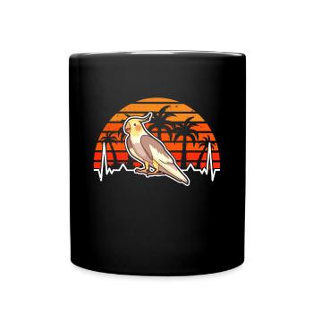 Budgie Welli Parakeet Heartbeat - Full Colour Mug - black - Front