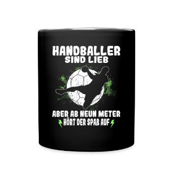 Handballer Zubehör - Tasse einfarbig - Schwarz - Vorne
