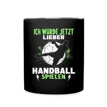 Handballer Zubehör - Tasse einfarbig - Schwarz - Vorne
