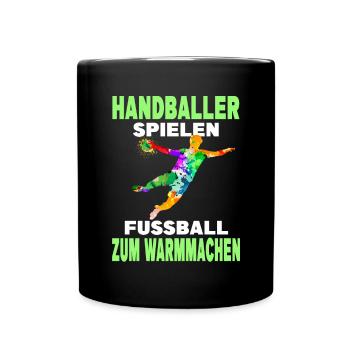 Handballer Zubehör - Tasse einfarbig - Schwarz - Vorne